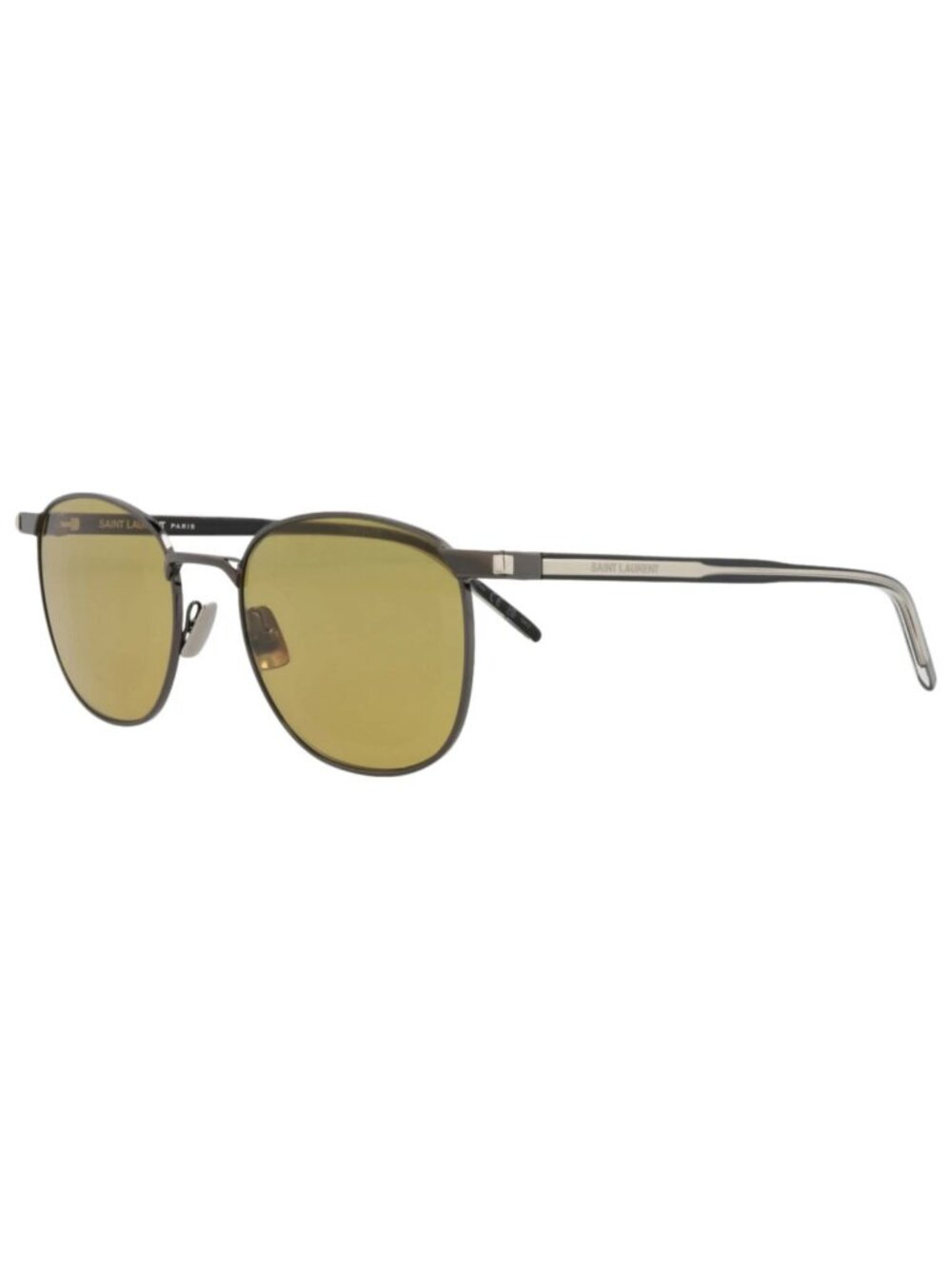 New Saint Laurent Women's Sunglasses Round Oval Metal Frame Unisex Ruthenium